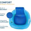 imageSwimWays Spring Float SunSeat Pool Lounge Chair Inflatable Pool Floats Adult with Fast Inflation ampamp Back Rest for Ages 15 ampamp Up BlueSunseat Pool Chair Blue