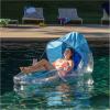 imageSwimways Dry Float Shadester Pool Float Translucent Inflatable Recliner Chair for Adults with Fast Inflation Canopy Foot Rest ampamp Cup Holder