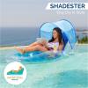 imageSwimways Dry Float Shadester Pool Float Translucent Inflatable Recliner Chair for Adults with Fast Inflation Canopy Foot Rest ampamp Cup Holder