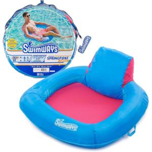imageSwimWays Spring Float SunSeat Pool Lounge Chair Inflatable Pool Floats Adult with Fast Inflation ampamp Back Rest for Ages 15 ampamp Up BlueSunseat Pool Chair BluePink New Version