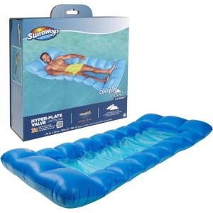 imageSwimways Comfort Cloud Pool Lounger with Fast Inflation ampamp Headrest Pillow Oversized Inflatable Pool Floats for AdultsLounger with HyperFlate Valve