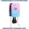 imageSwimWays Power Swimr Outdoor Pool Swim Vest for Kids Adjustable Kid Pool Float for Swim Training Medium Pink MermaidMermaid