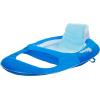 imageSwimWays Spring Float Recliner 6060700 Water Buoyant Summertime Relaxation Comfort Lounge Seat with Cup Holder for Pool Lake Beach Pond River Island Aqua BlueDark Blue