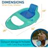 imageSwimWays Spring Float Recliner Chair for Swimming Pool Inflatable Pool Floats Adult with Fast Inflation Cup Holder ampamp Foot Rest for Ages 15 ampamp Up AquaAqua Recliner