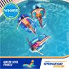 imageSwimWays Spring Float Recliner Chair for Swimming Pool Inflatable Pool Floats Adult with Fast Inflation Cup Holder ampamp Foot Rest for Ages 15 ampamp Up AquaBlue Recliner New Version