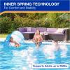 imageSwimWays Spring Float Recliner Chair for Swimming Pool Inflatable Pool Floats Adult with Fast Inflation Cup Holder ampamp Foot Rest for Ages 15 ampamp Up AquaCanopy Recliner New Version