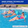 imageSwimWays Spring Float Recliner Chair for Swimming Pool Inflatable Pool Floats Adult with Fast Inflation Cup Holder ampamp Foot Rest for Ages 15 ampamp Up AquaBlue Recliner New Version