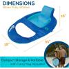 imageSwimWays Spring Float Recliner Chair for Swimming Pool Inflatable Pool Floats Adult with Fast Inflation Cup Holder ampamp Foot Rest for Ages 15 ampamp Up AquaBlue Recliner