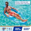 imageSwimWays Spring Float Recliner Chair for Swimming Pool Inflatable Pool Floats Adult with Fast Inflation Cup Holder ampamp Foot Rest for Ages 15 ampamp Up AquaXl Recliner New Version