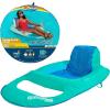 imageSwimWays Spring Float Recliner Chair for Swimming Pool Inflatable Pool Floats Adult with Fast Inflation Cup Holder ampamp Foot Rest for Ages 15 ampamp Up AquaAqua Recliner