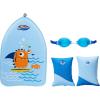 imageSwimWays Value pack Fish Face Guppy Goggles Soft Swimmies and Sea Monster Kick Trainer Learn to Swim KickboardBlue Soft Swimmies  Goggles Bundle
