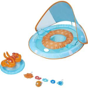 imageSwimWays Baby Spring Float Activity Center with Canopy  BlueOrange Lobster