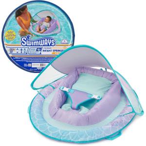 imageSwimWays Baby Spring Float with Adjustable Canopy and UPF Sun Protection Blue2  Mermaid