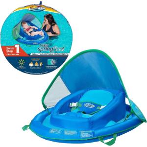 imageSwimWays Baby Spring Float with Adjustable Canopy and UPF Sun Protection Blue3Blue