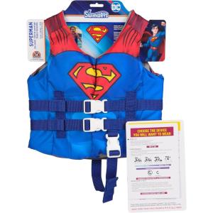 imageSwimWays DC Swim Trainer Life Jacket US Coast Guard Approved Life Vest Kids Swim Vest Pool Floats ampamp Life Jackets for Kids 3355 lbs Superman