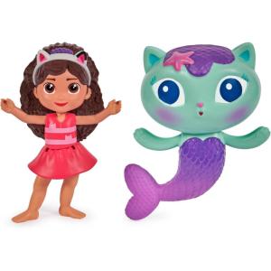imageSwimWays Gabbys Dollhouse Floatin Figures Swimming Pool Accessories ampamp Kids Pool Toys Party Supplies ampamp Water Toys for Kids Aged 3 ampamp Up Gabby ampamp Mercat 2PackMulticolor