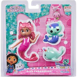 imageSwimWays Gabbys Dollhouse Floatin Figures Swimming Pool Accessories ampamp Kids Pool Toys Party Supplies ampamp Water Toys for Kids Aged 3 ampamp Up Gabby ampamp Mercat 2PackGabby Dive Characters