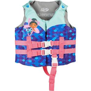 imageSwimWays Gabbys Dollhouse Floatin Figures Swimming Pool Accessories ampamp Kids Pool Toys Party Supplies ampamp Water Toys for Kids Aged 3 ampamp Up Gabby ampamp Mercat 2PackLife Jacket