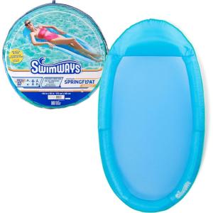 imageSwimWays Spring Float Premium Hammock Pool Lounger Inflatable Pool Floats Adult with Fast Inflation for Ages 15 ampamp Up Sky Blue