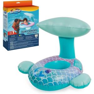 imageSwimways Sun Canopy Baby Boat Inflatable Baby Pool Float ampamp Swimming Pool Accessories with Fast Inflation Whale Toys for Kids Aged 924 MonthsMermaid