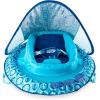 imageSwimWays Infant Baby Spring Float with Protective and Adjustable Sun Canopy For Infants 3 to 9 Months to Float in Swimming Pools Blue Anchor