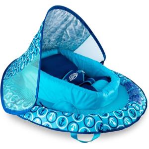 imageSwimWays Infant Baby Spring Float with Protective and Adjustable Sun Canopy For Infants 3 to 9 Months to Float in Swimming Pools Blue Anchor