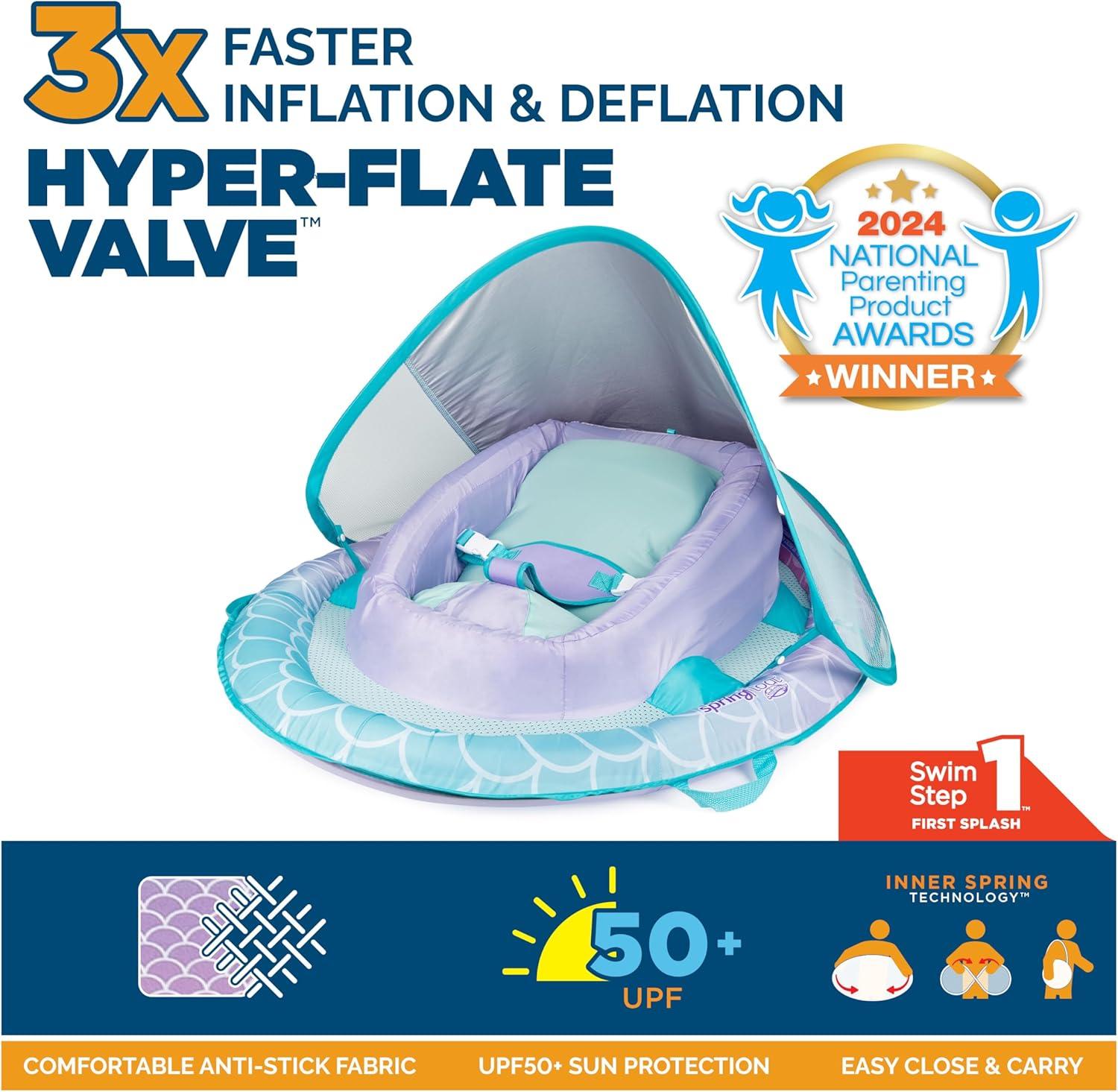 imageSwimways Sun Canopy Inflatable Infant Spring Float for Infants 39 Months Mermaid DesignMermaid