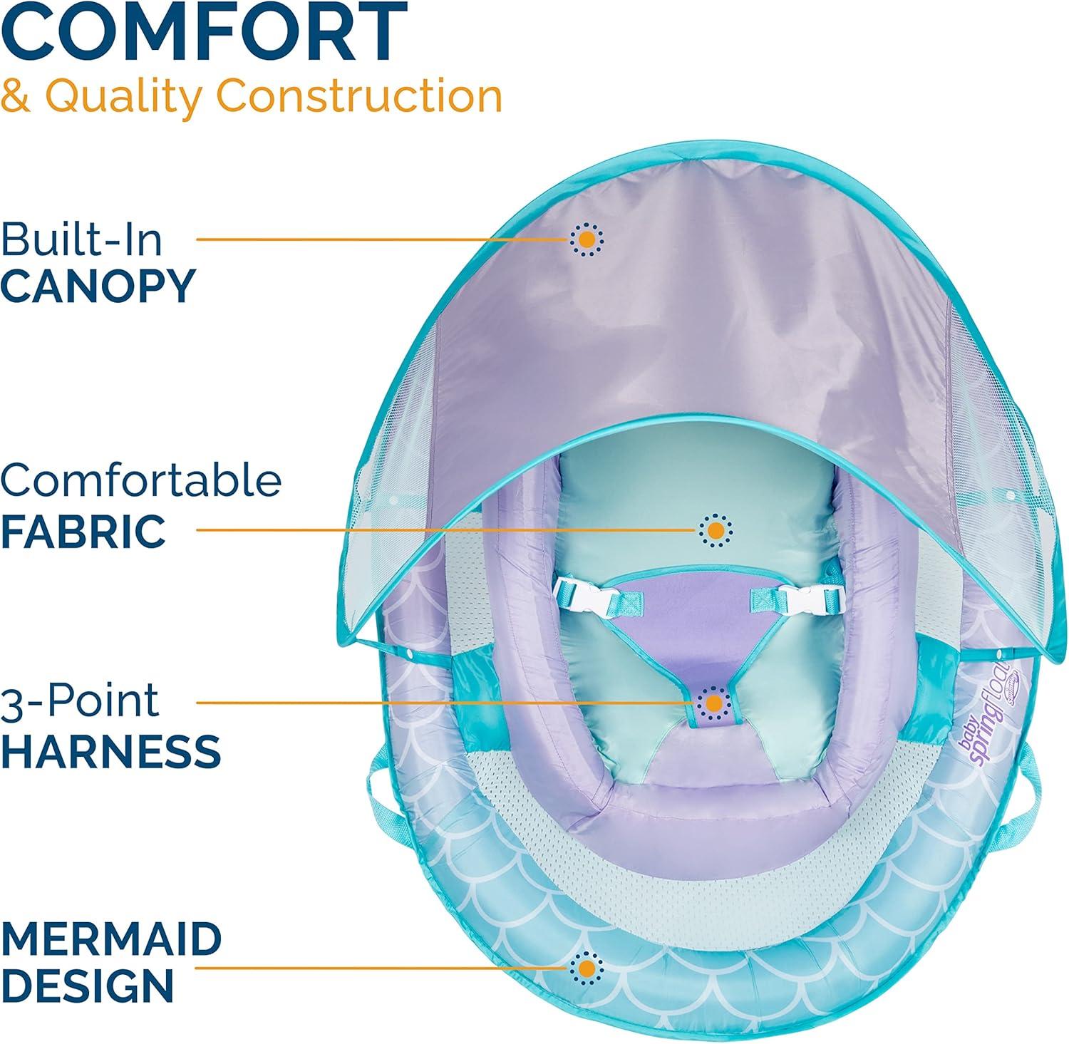 imageSwimways Sun Canopy Inflatable Infant Spring Float for Infants 39 Months Mermaid DesignMermaid