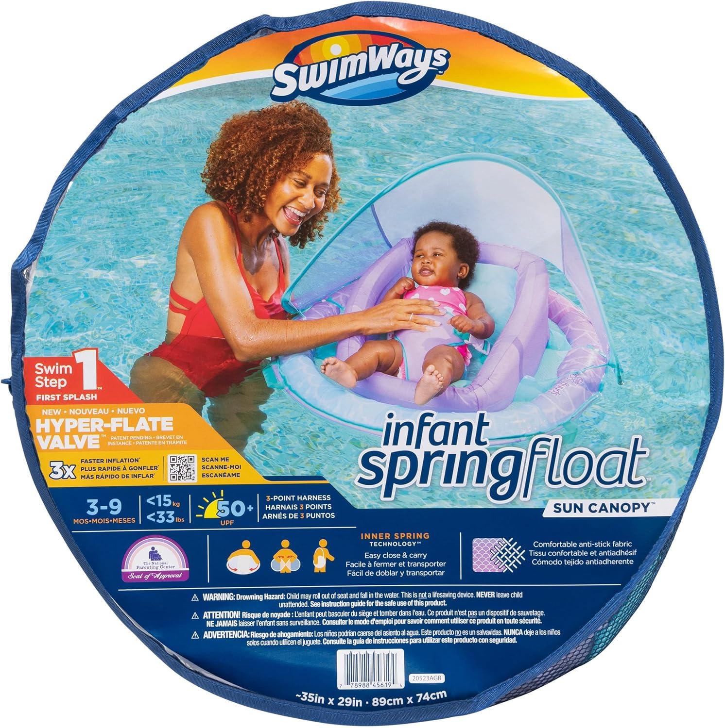 imageSwimways Sun Canopy Inflatable Infant Spring Float for Infants 39 Months Mermaid DesignMermaid
